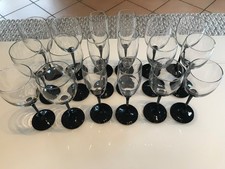 24 x France Luminarc Domino schwarz Glas Sekt Rotwein Weißwein Cocktail Bier …..