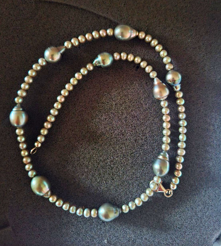 Perlenkette mit barocken - perlenkette,