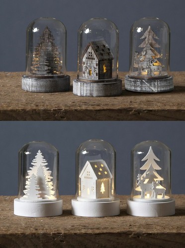3er set lichtglas kuppel motiv - lichtglas,