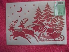 Laser-Schablone "Weihnachtsmann mit Schlitten" - DIN A4 - Ideen mit Herz