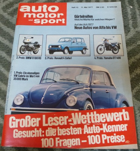 Ams 1977 käfer cabrio - ams, 10/1977