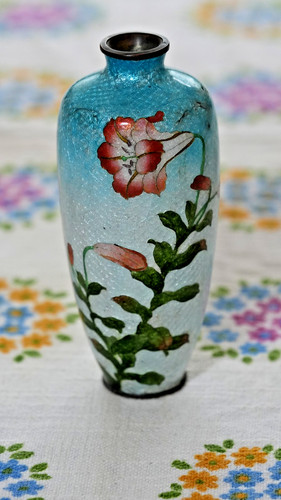 Kleine cloisonné emaille - emaille, vase