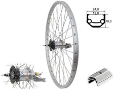 28 Zoll Hinterrad Hohlkammer 622-19 Shimano Nexus 3 Gang Rücktrittbremse silber