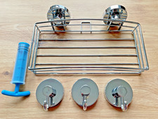Wenko Duschablage ohne bohren + 3 Haken mit Vacuum Loc System