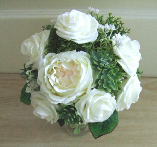 Brautstrauß weiß rosen - weiß,