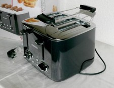 GT-TR-FS-01 Retro Toaster 4 Schlitz 1600W 7 Stufen Brotaufsatz BLK Edelstahl