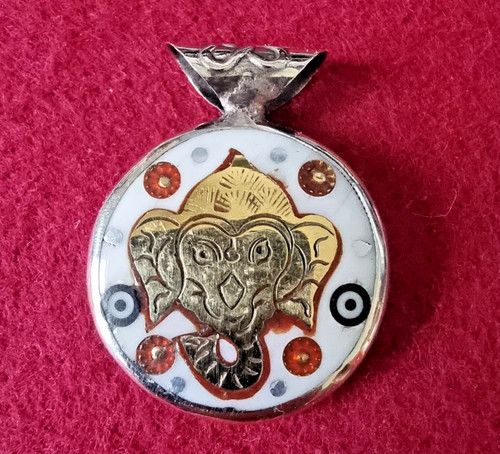 Amulett ganesha weiß golden - ganesha,