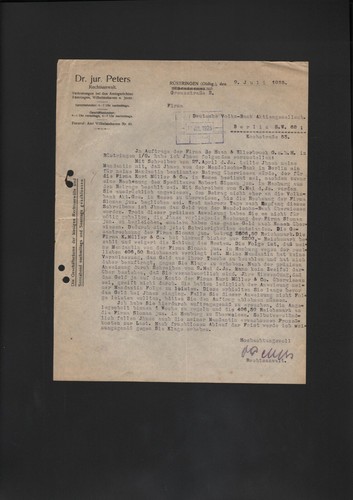 Rüstringen brief 1925 - rÜstringen,,