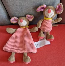 KIK ERGEE SCHMUSETUCH & STOFFTIER * MAUS ROSA MIT STERNE * TOP ZUSTAND * KUSCHEL