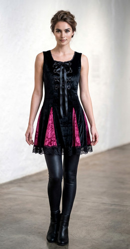Samtkleid corsage gothic - samtkleid,