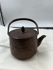 Japanische Teekanne, Jap. Tetsubin, Braune Teekanne, Gusseisen m. Sieb 