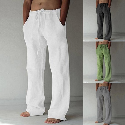 Herren leinen weites bein - herren, hose
