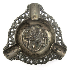 Alter Aschenbecher aus Silber