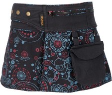 Wickelrock, Cacheur, Sidebag, Minirock - schwarz