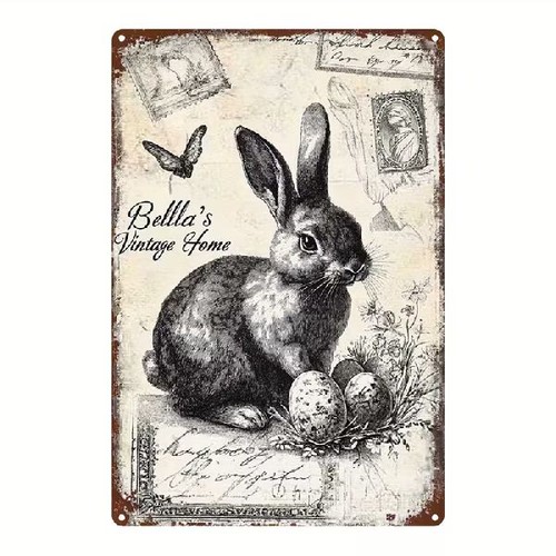 Blechschild hase osterhase mit - blechschild,