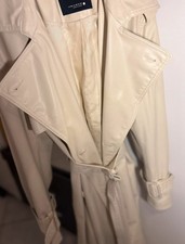 Ledermantel zara weiß beige - ledermantel,