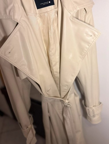 Ledermantel zara weiß beige - weiß,