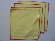 4 Platzdeckchen Leinen zitronengelb, glatt ohne Dekor, 20 cm x 21 cm