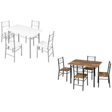5er-Set Essgruppen Esstisch mit 4 Stühlen Esszimmergruppe Rechteckig Küchentisch