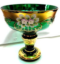 Alte Glasschale Kelch grün