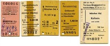 5 Edmondsonsche Pappfahrkarten DB/SNCF (1964 - 80) (FK 287)