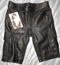 1179 W32 BOCKLE BOB CARGO SHORT aniline leather black NP 164,00 lederhose