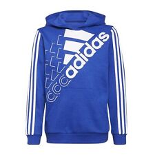 Adidas Kinder Hoodie Jungen ESS Logo Sweatshirt Kapuzenpullover Blau Weiß