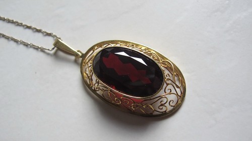 Großer granat anhänger 585 - großer,