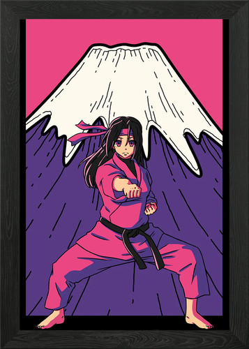Karate anime girl gerahmtes - anime,