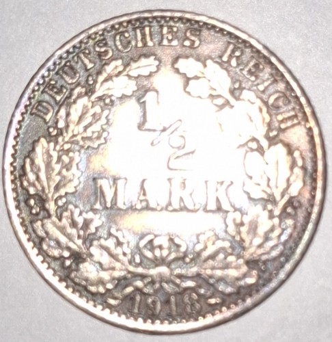Mark stück 1918 f - 1/2,