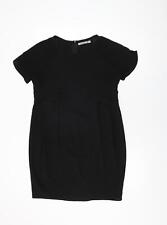 Soggo Collection Damen Etuikleid schwarz Polyester Größe S Rundhals Reißverschluss