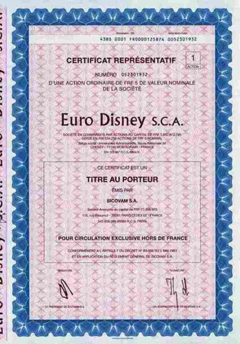 Euro disney sicovam - euro,