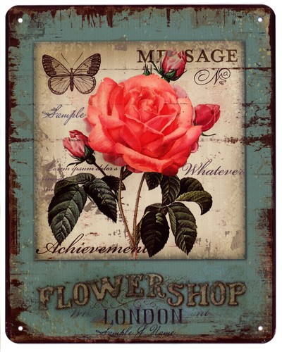 Blechschild flowershop london - blechschild,