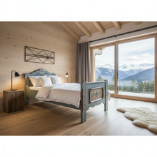 Voglauer Bett Landhaus 1700 altblau Holzbett Einzelbett Kinderbett Gästebett