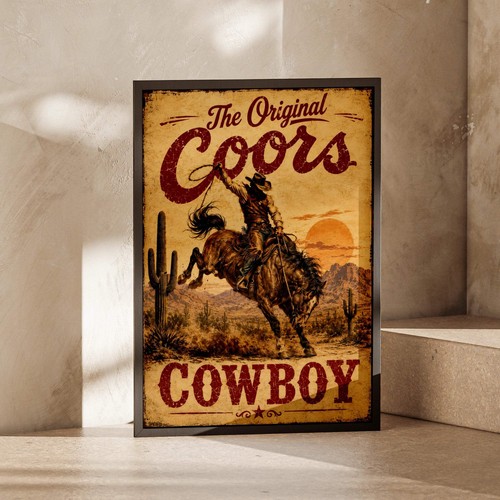 Coors cowboy vintage western - coors,