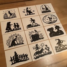12 Scherenschnitt Postkarten