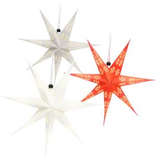 3x Leuchtstern in 3D mit LEDs