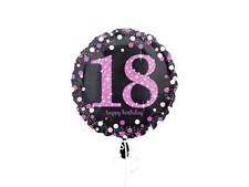 Folienballon - Ø 45cm - Pink Celebration 18 ungefüllt