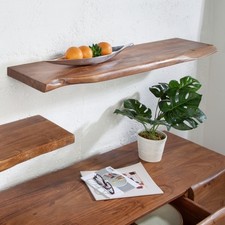Massives Wandregal MAMMUT - AUSWAHL -  Akazienholz Regalbrett mit Baumkante