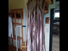 Kleid festlich, lang, 1x getragen, handgenäht, champagner/braun glänzend, Taft