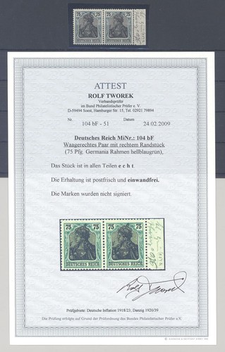 Reich michel nummer 104d - dt.,