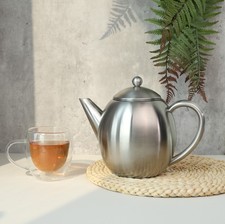 Edelstahl Thermo-Teekanne Kaffeekanne Doppelwandig 1,2L –Verpackung beschädigt