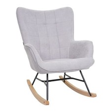 B-Ware Schaukelstuhl MCW-K36, Schwingstuhl Relaxsessel, Stoff/Textil grau