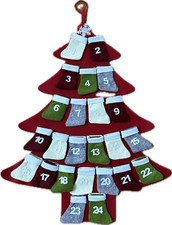 Tannenbaum Adventskalender Wandkalender Filz, bunte Socken, 70cm G495