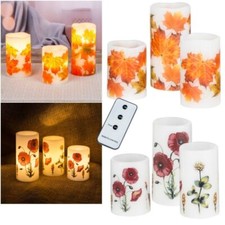 3er Set LED Echtwachs Kerzen