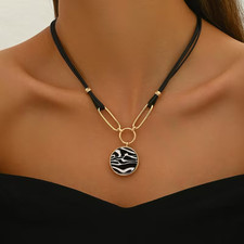 Zebra schwarz weiß Halskette