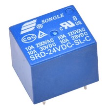 Miniatur Print Relais 24V 1-Wechsler 1xUM 10A 250V Songle SRD-24VDC-SL-C Relay