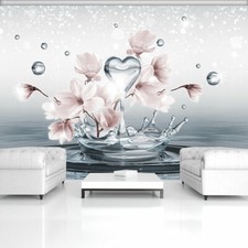 Vlies Fototapete Magnolie im Wasser 3D EFFEKT Abstrakt Optik Blumen Wohnzimmer