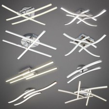 LED Design Decken-Lampe modern Wohnzimmer matt-nickel