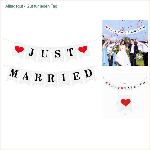 Just married girlande hochzeit - just,